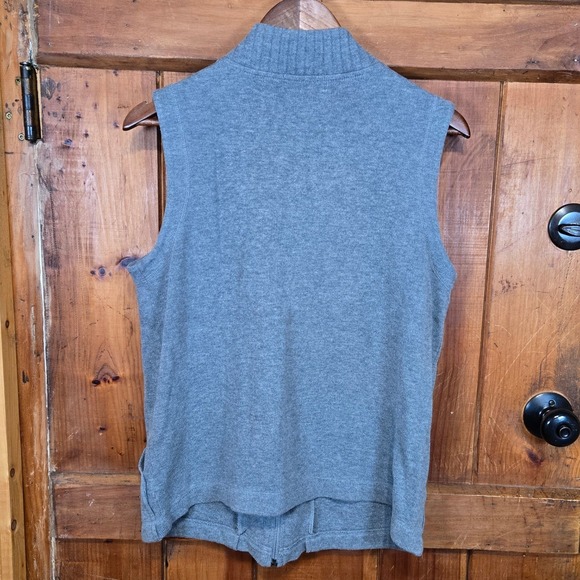 Ralph Lauren Women's Grey Cotton Zip Front Vest Size S Outdoor Clothing Supply - Picture 5 of 7